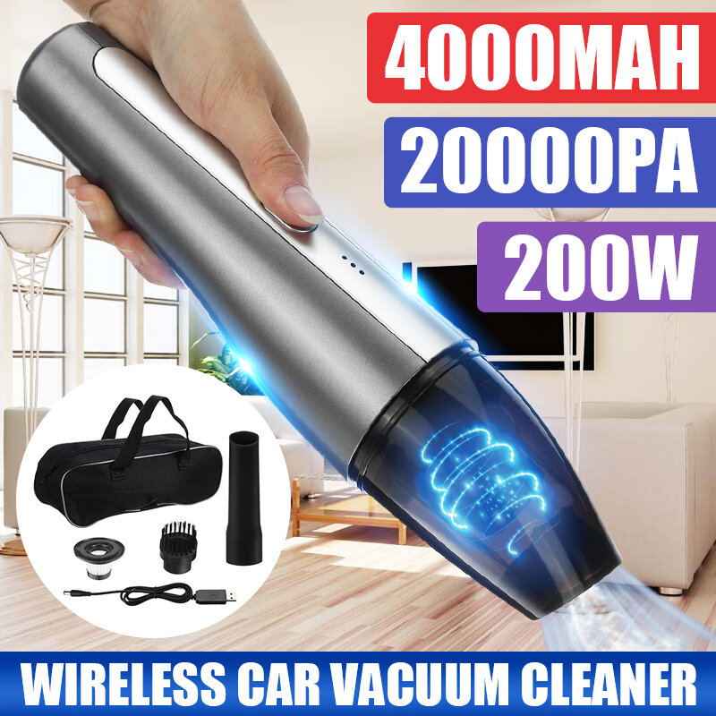 200W 20000Pa Mini Portable Wireless Handheld Vacuum Cleaner 4000mAh Battery Life for Desktop Home Car COD