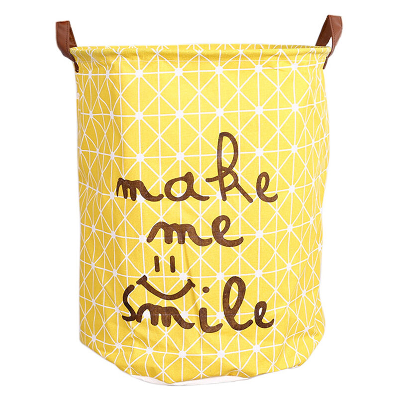 40*50 Canvas Waterproof Dirty Clothes Basket Children's Toy Storage Basket Cartoon Fabric Bathroom Dirty Clothes Bucket Sundries Storage Bucket COD