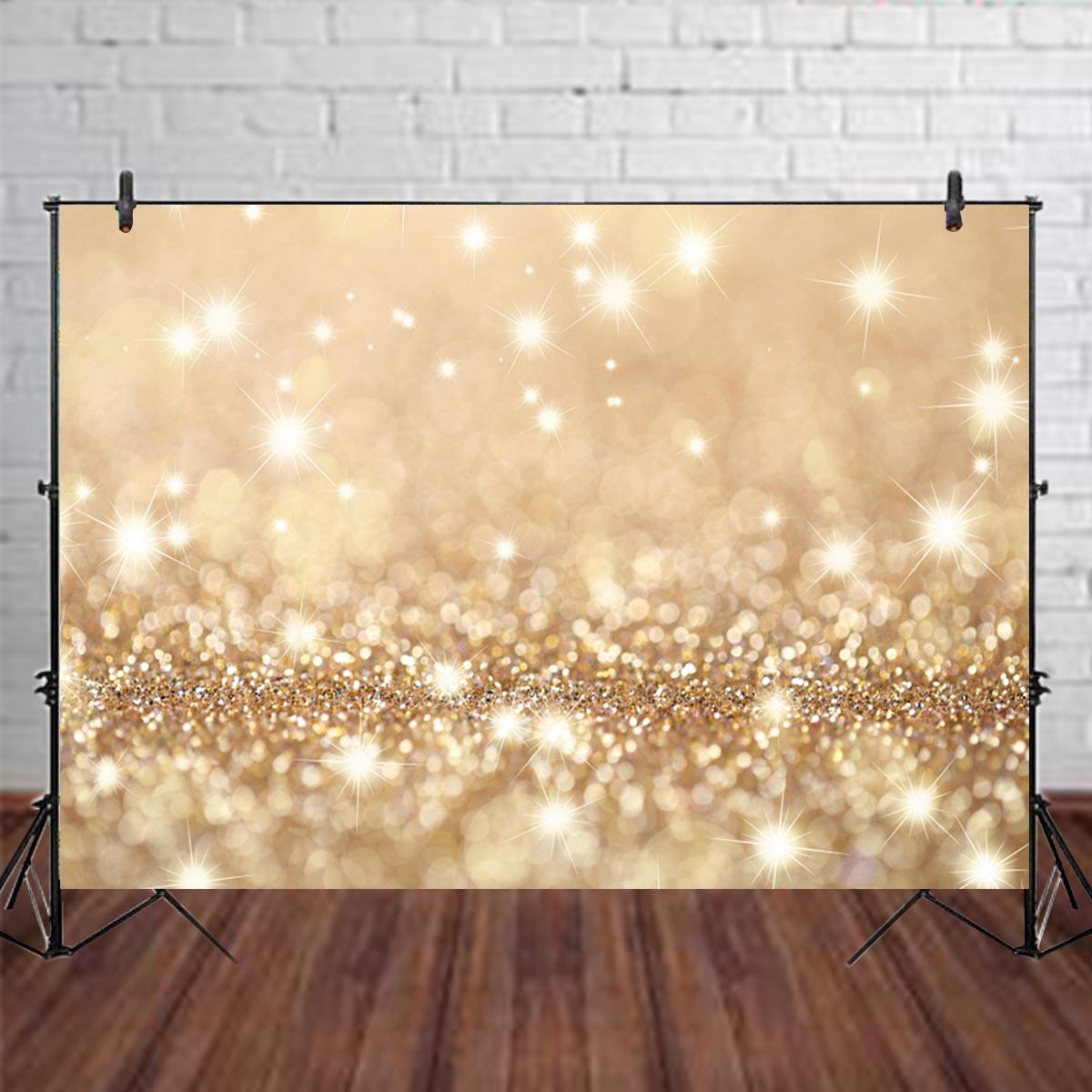 5x3FT 7x5FT 9x6FT Vinyl Gold Glitter Photography Backdrop Background Studio Prop COD