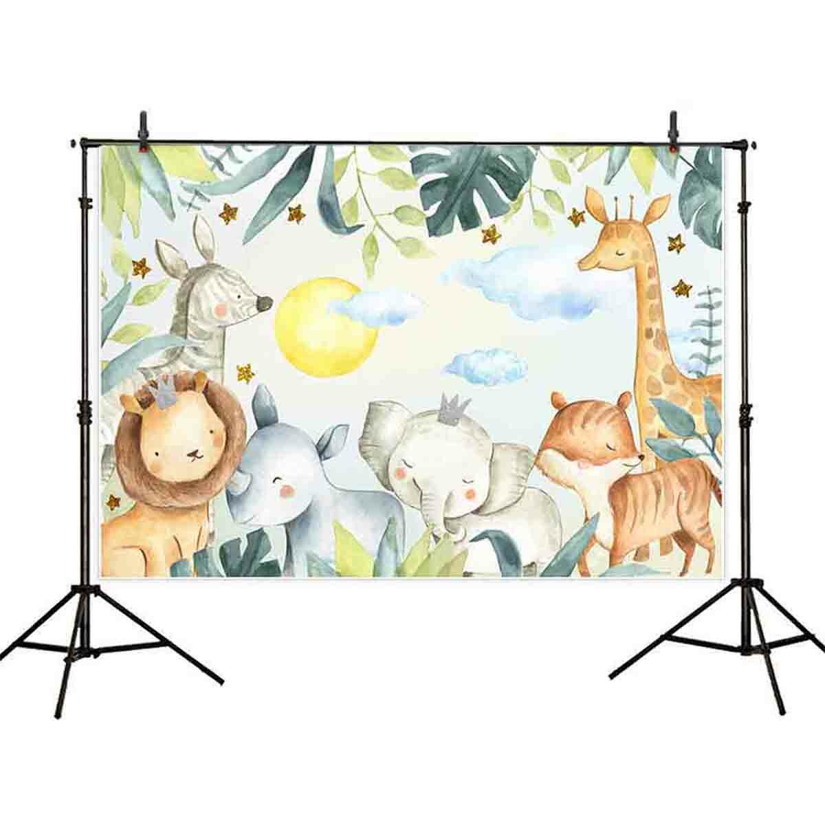 5x3FT 7x5FT 9x6FT Cartoon Forest Animal Birthday Studio Photography Backdrops Background