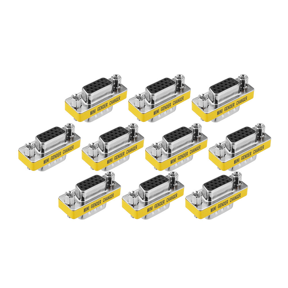 10Pcs DB15 Mini Gender Changer Adapter Female to Male Plug Adapter Connecters COD