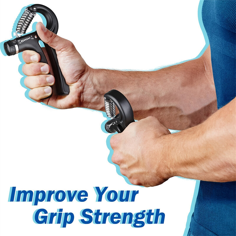 R-type Adjustable Hand Gripper Exercise 11-132 Lbs (5-60kg) Countable Spring Finger Gripper Muscle Trainer Rehabilitation Training Fitness Equipment COD