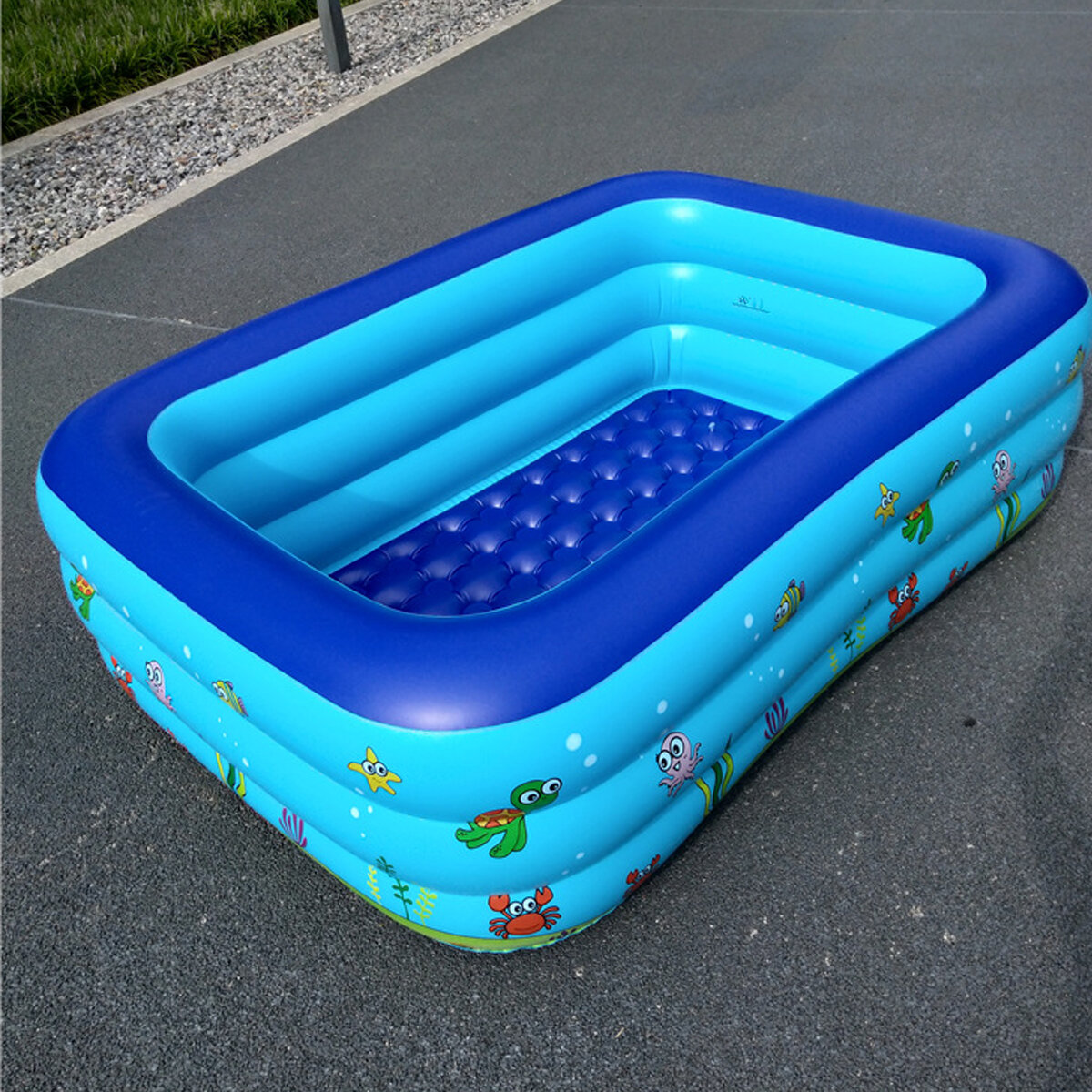 Yingtai 1.3M/1.8M/2.1M Three-ring Rectangular Children's Inflatable Swimming Pool for Outdoor COD